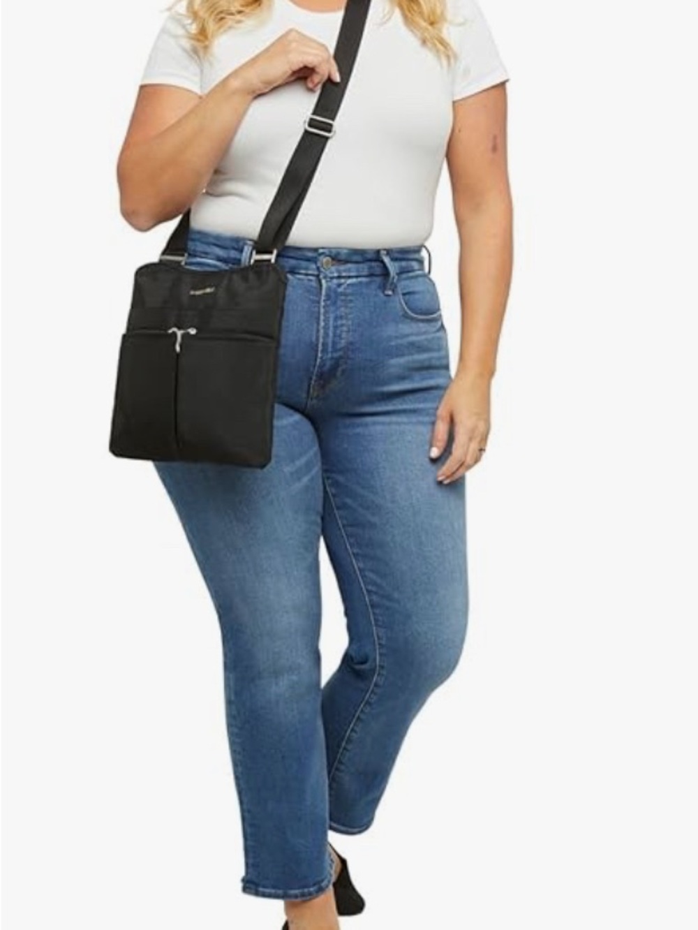 NWOT Baggallini Horizon Black Crossbody Lightweight Water-Resistant Nylon RFID